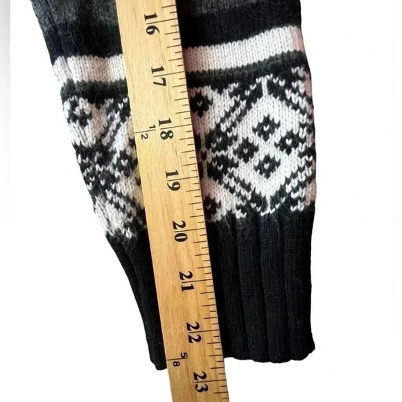 I.E. Relaxed 1/4 zip Nordic Striped Women's Sweater Winter Mock Neck Angora Siz… - Picture 8 of 12